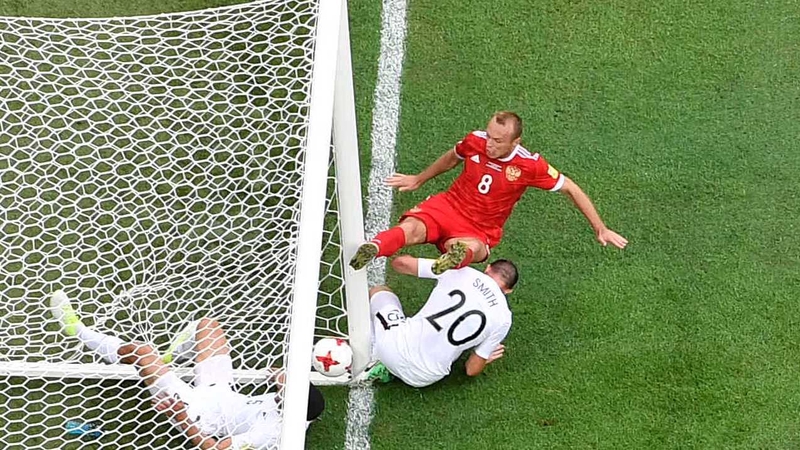 Michael Boxall tried to keep the ball out but it crossed the line