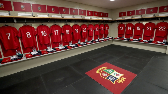 The dressing room lies ready for the Lions