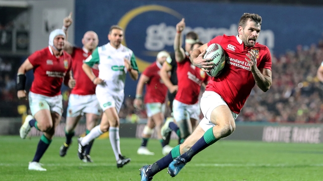 Jared Payne gets in for the Lions' fourth try of the game