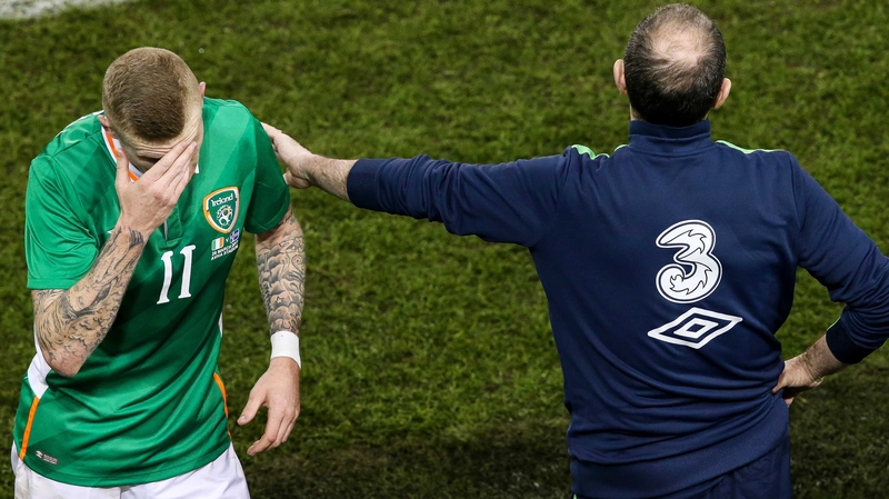 James McClean (L) with Martin O'Neill