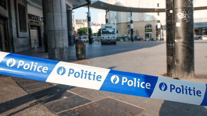 Police cordon outside Brussels Central railway station
