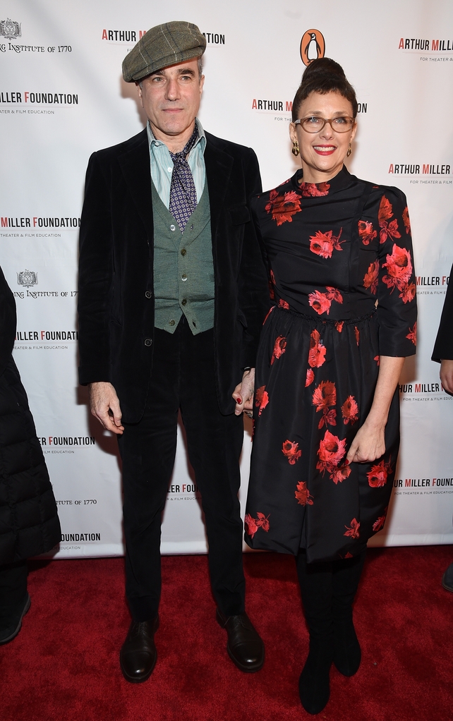 Looking well in his waistcoat and beret with his wife Rebecca attending her a night in honour of her father, Arthur Miller - the 'One Night 100 Years' Benefit Gala in 2016.