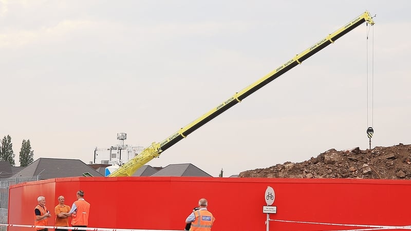The occupants of a house damaged by the falling crane were not injured