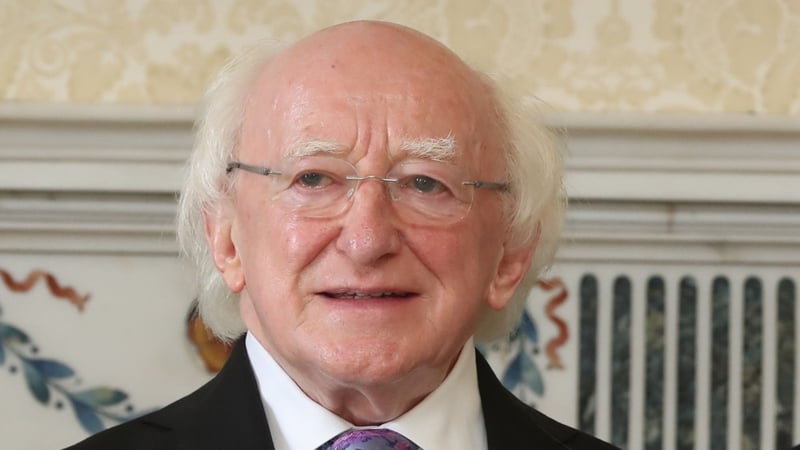 President Michael D Higgins was speaking to students and teachers at Áras an Uachtaráin