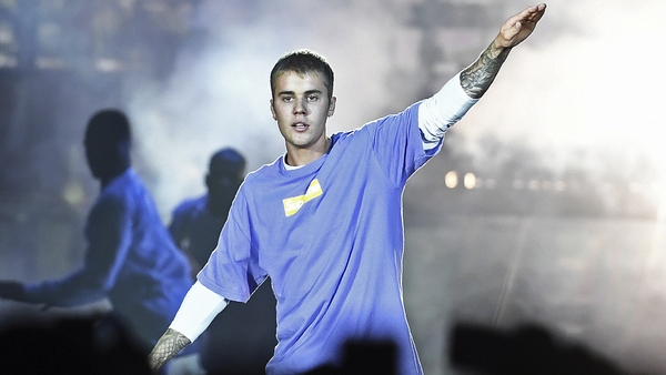 Justin Bieber on stage in Dublin last night, Wednesday June 21. Picture: RTÉ Entertainment's Sarah McIntyre