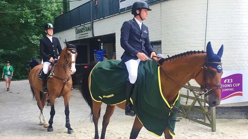 Darragh Kenny and Shane Breen make their way to the prize giving ceremony in Rotterdam