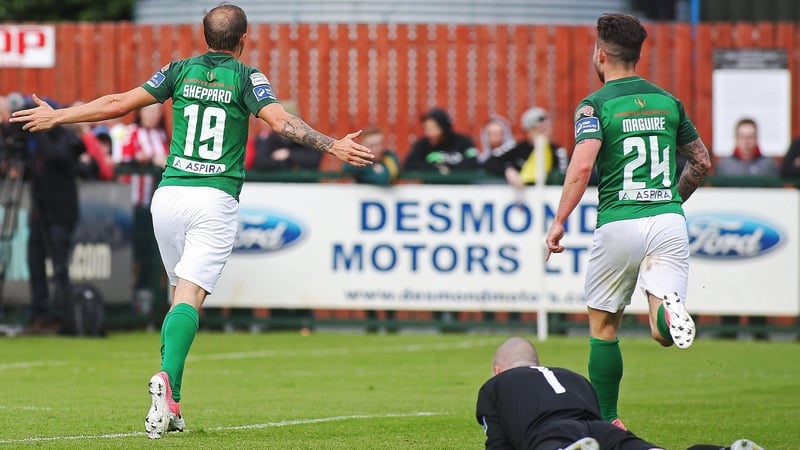Karl Sheppard celebrates his first-half goal