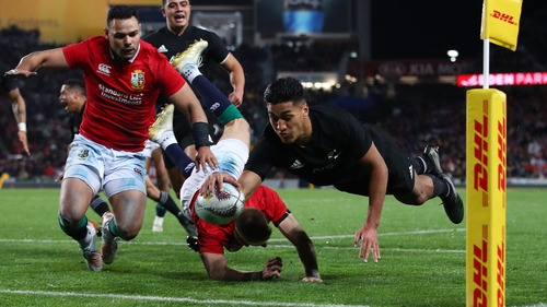 Rieko Ioane goes over for the All New Zealand