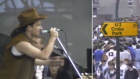 U2 frontman Bono at Croke Park (1987)