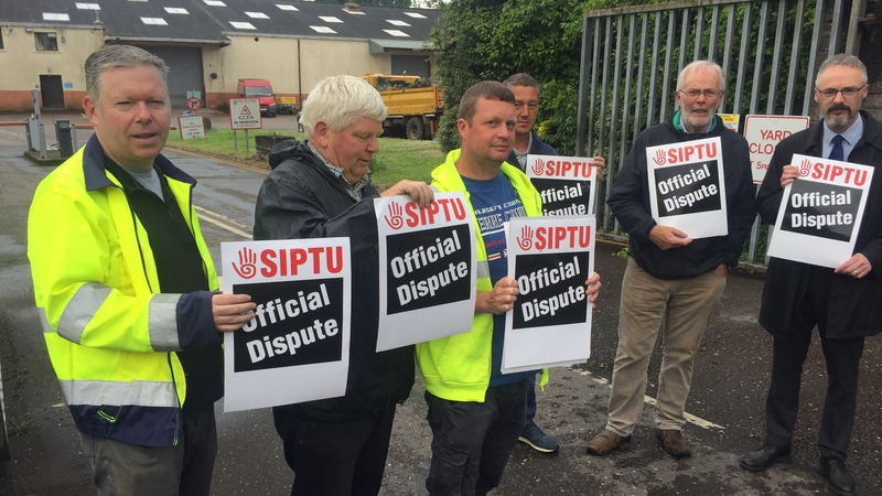 The four-hour work stoppage began a 8.30am