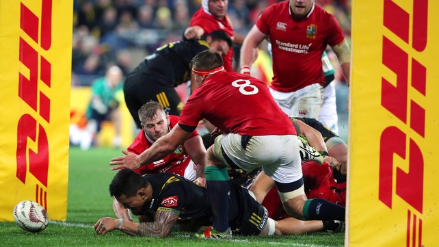 Hurricanes' Vaea Fifita scores his side's fourth try