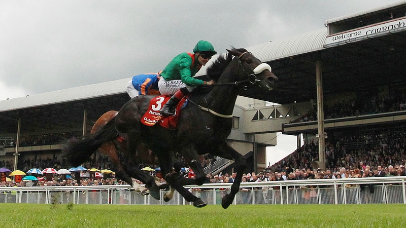 Pat Smullen wins the 2015 Dubai Duty Free Irish Derby on Harzand