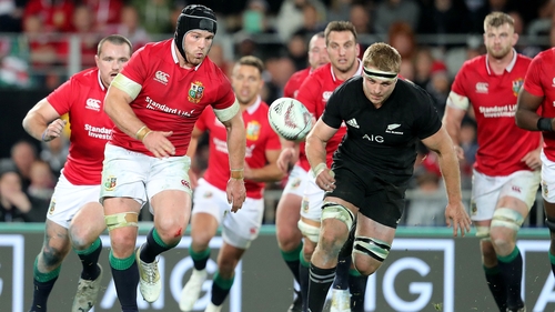 Sean O'Brien in action during the first Test against New Zealand
