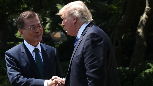 Moon Jae-in said he and Donald Trump had placed top priority on the North Korean issue