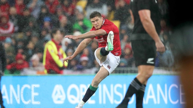 Lions' Owen Farrell kicks a penalty