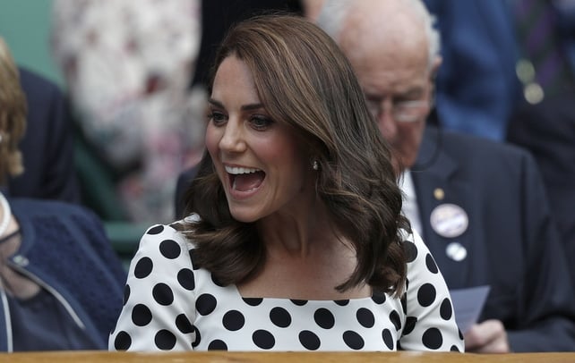 Kate Middleton wore a polka dot Dolce and Gabbana dress and a brand new haircut to Wimbledon.