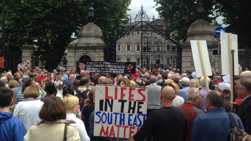 The protesters want more facilities at University Hospital Waterford