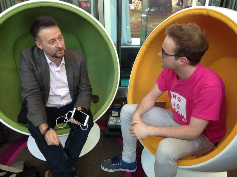 Mark Egan, founder and CEO of Purple Bridge Media and former BBC video journalist at MoJoCon 2017