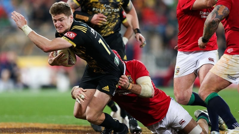 Jordie Barrett in action against the Lions
