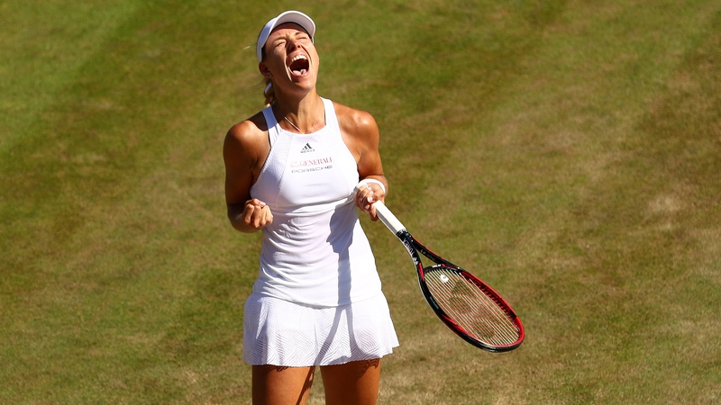 Kerber celebrates her comeback win