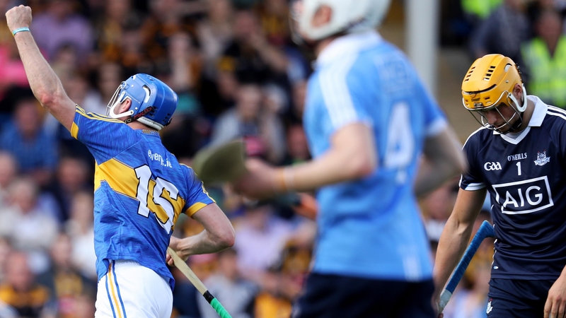 Tipperary's John McGrath celebrates scoring his second goal