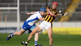 Cillian Buckley of Kilkenny is pressured by Waterford's Aussie Gleeson