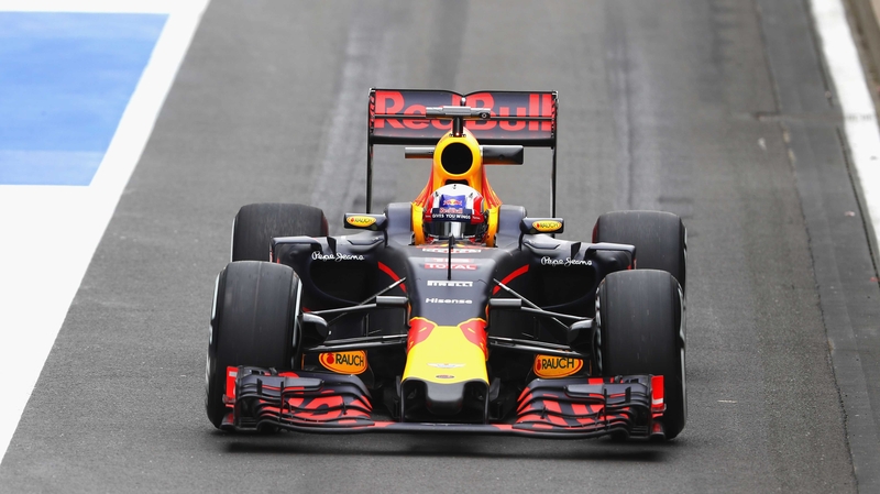 A Red Bull car in action at Silverstone