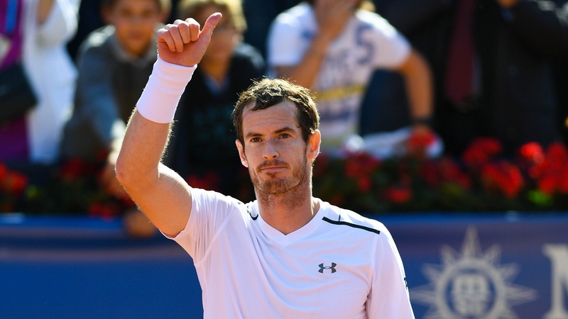 Andy Murray of Great Britain celebrates after his victory against Albert Ramos-Vinolas of Spain in the quarter-final on day five of the Barcelona Open Banc Sabadells.