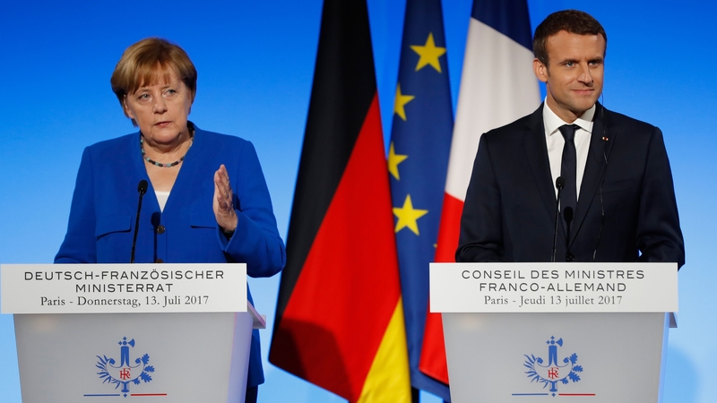 Angela Merkel and Emmanuel Macron