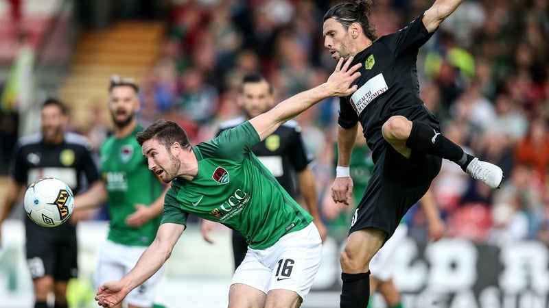 Gearoid Morrissey and Vincent Laban battle for the ball