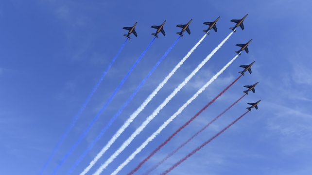 French jets perform a fly over
