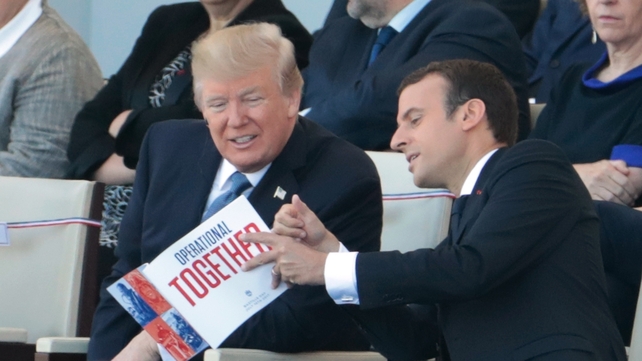 US President Donald Trump and French leader Emmanuel Macron
