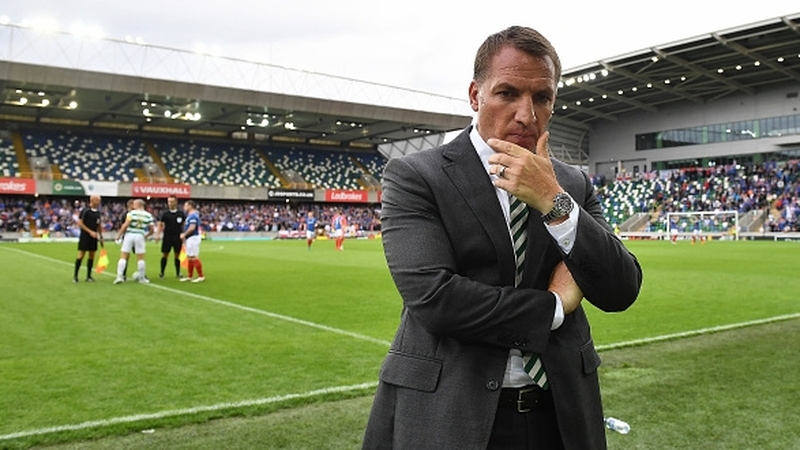 Brendan Rodgers ahead of last night's Champions League tie against Linfield at Windsor Park