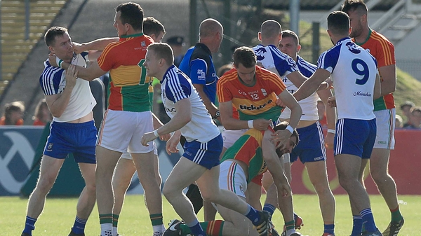A scuffle breaks out in the early stages