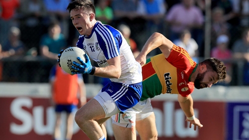 Monaghan's Shane Carey with Daniel St Ledger of Carlow