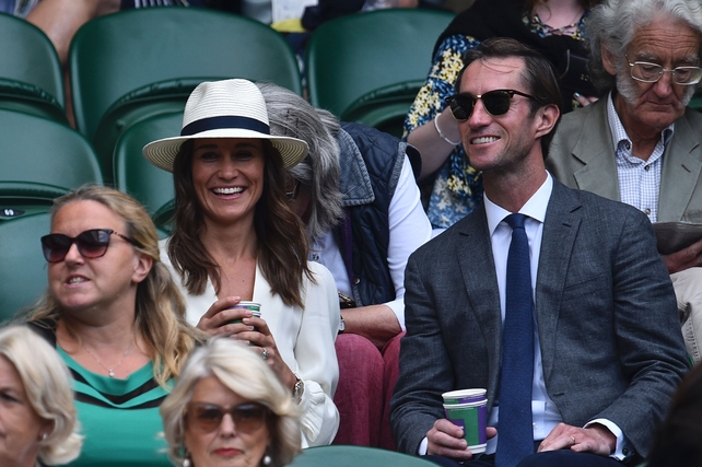 Pippa Middleton and husband James Matthews sat in the Royal box on Centre Court. We love Pippa's white panama.