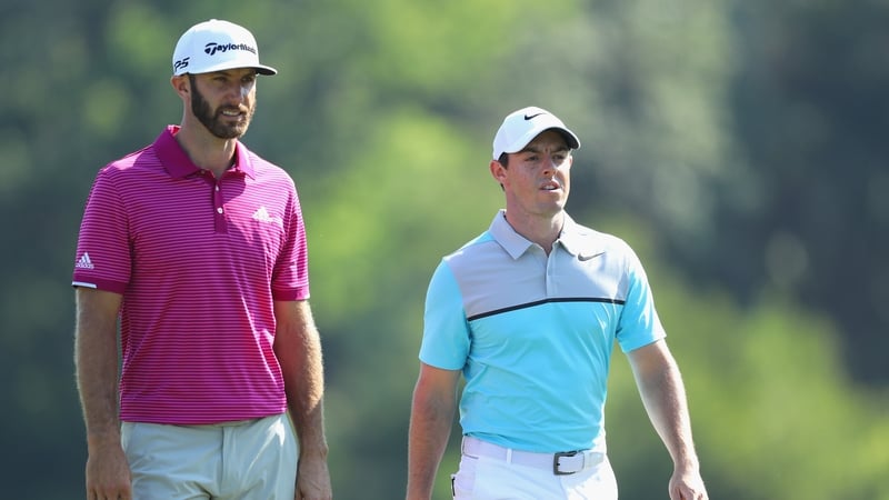 Rory McIlroy and Dustin Johnson playing together at the Players Championship