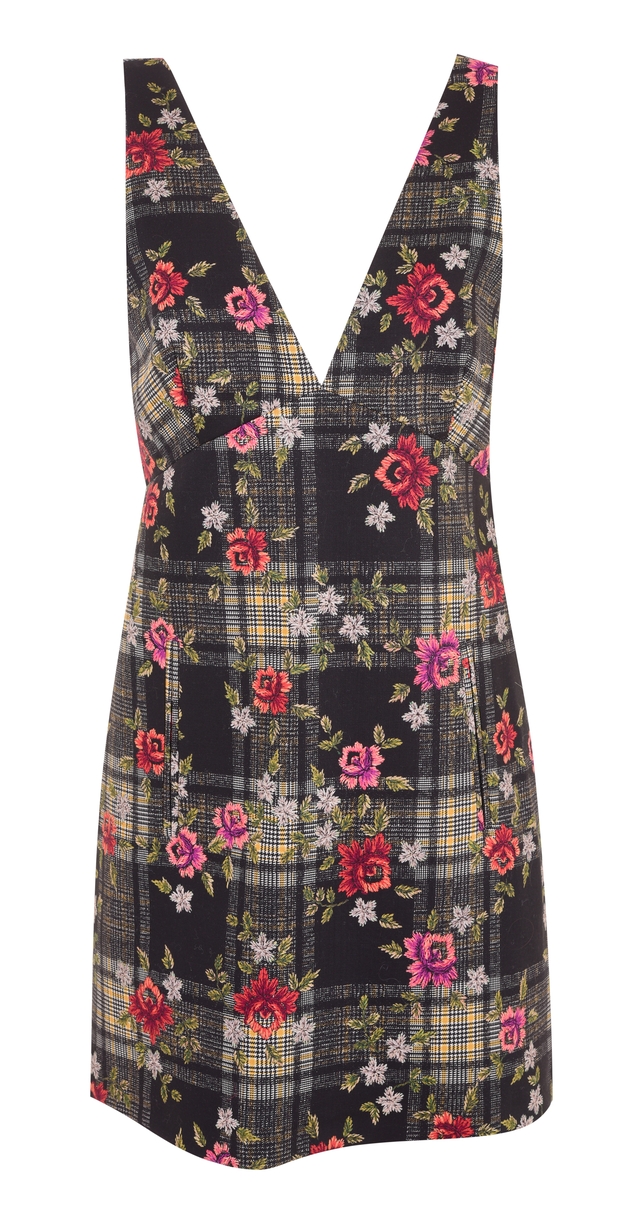 This Topshop pinafore combines tartan and floral patterns #nailit