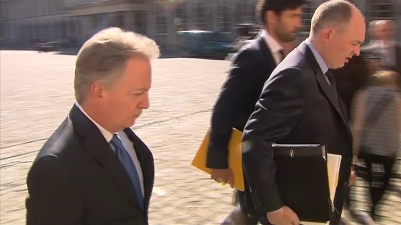 Paul Williams (L) on his way into the Disclosures Tribunal at Dublin Castle