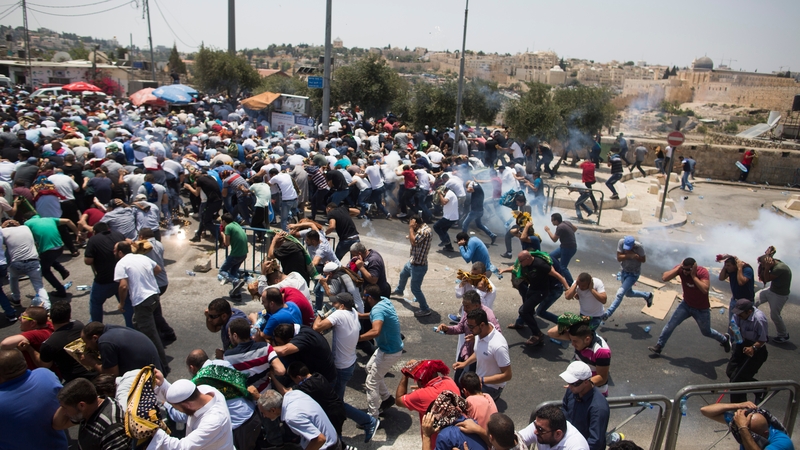 Clashes between Israeli security forces and Palestinians erupted around Jerusalem's Old City