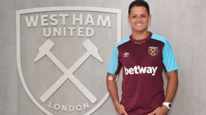 Javier Hernandez in his new West Ham kit