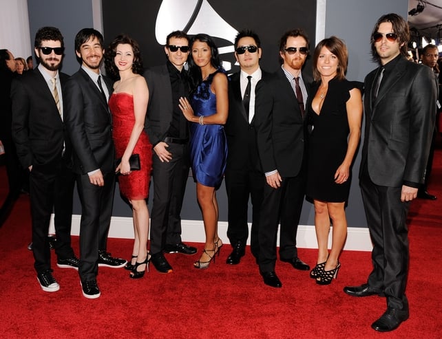 5 time Grammy nominees and 2 time Grammy winners. Brad Delson, Mike Shinoda, Chester Bennington, Joe Hahn, David 'Phoenix' Farrell and Rob Bourdon attend the 2010 GRAMMYS.