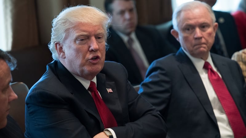 Donald Trump has rounded on his former ally Jeff Sessions (R)