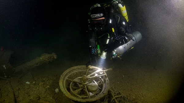 Divers recovered the telegraph machine from the sea bed