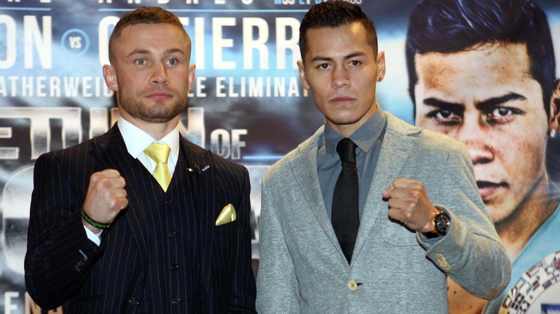 Carl Frampton (L) with Andres Gutierrez