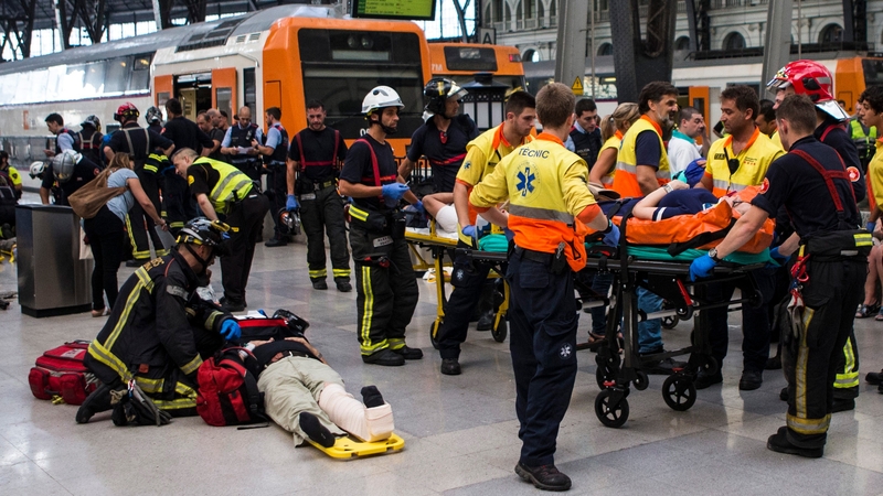 Dozens of people were injured in the crash at Barcelona's Francia station this morning