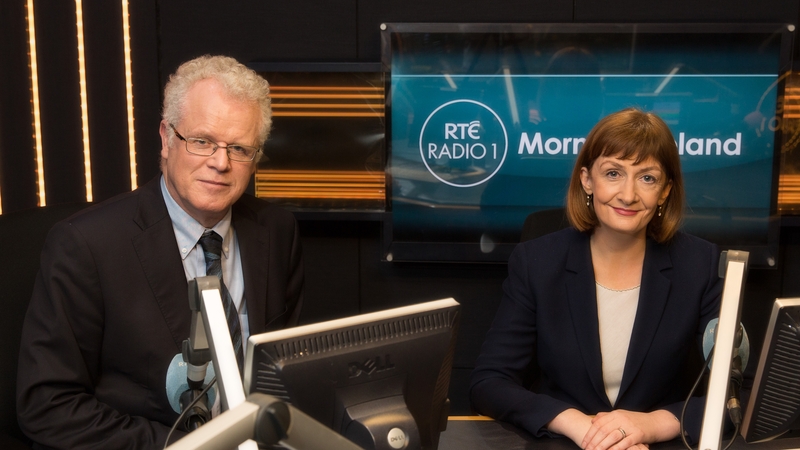 Cathal Mac Coille and Rachael English in the Morning Ireland studio