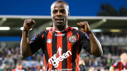 Bohs' Fuad Sule celebrates after the game