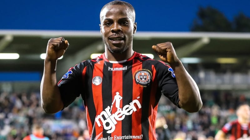 Bohs' Fuad Sule celebrates after the game