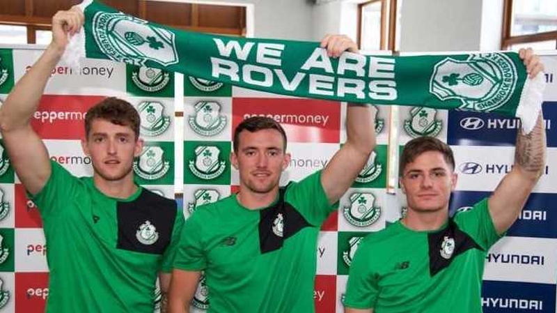 New Shamrock Rovers recruits (l-r) Lee Clarke, Dean Carpenter and Darren Clarke
